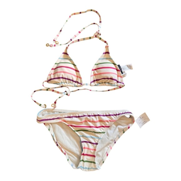 Kate Spade Triangle Bikini - Party Stripe NWT - Picture 2 of 6